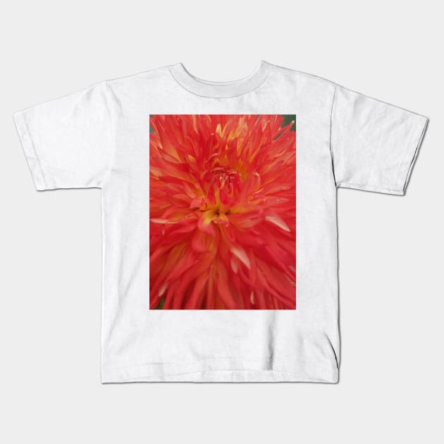 Orange Floral Kids T-Shirt by RFMDesigns